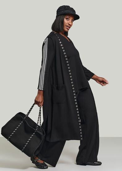 Plus Size Eyelet Long Bamboo Ponte Vest