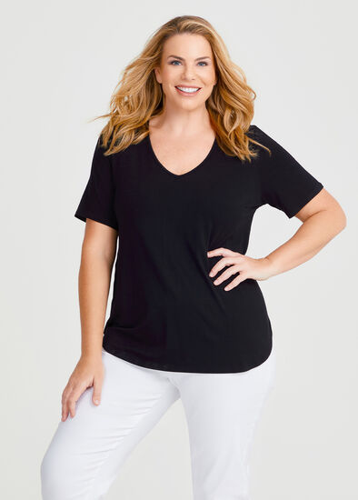 Plus Size Bamboo Foundation Short Sleeve Top