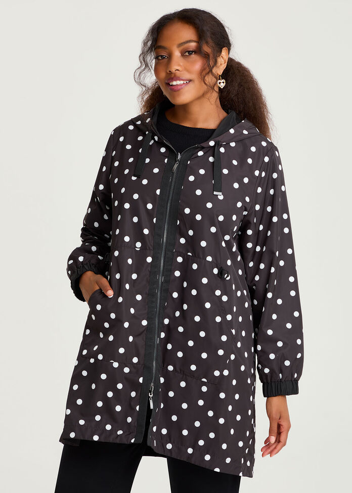 Reversible Shower Resist Mia Polka Dot Jacket, , hi-res