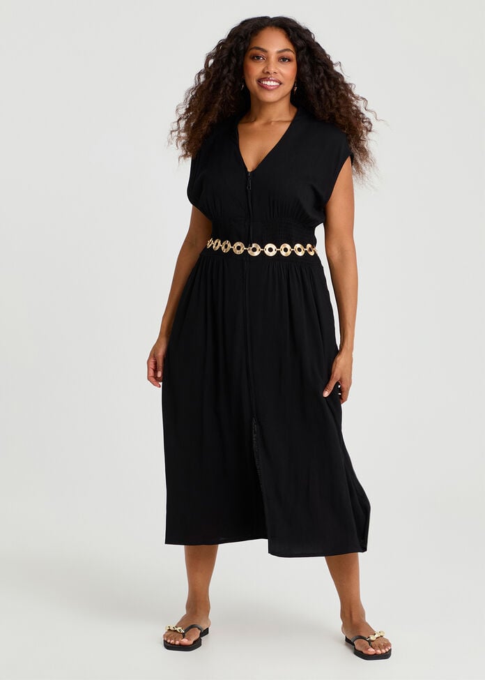 Gold Circle Chain Belt, GOLD, hi-res