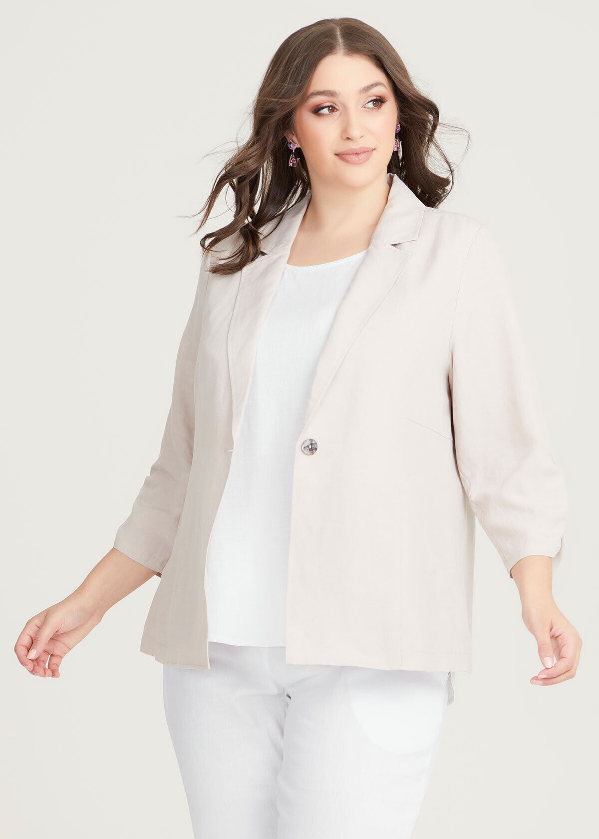 Linen jacket womens cheap plus size