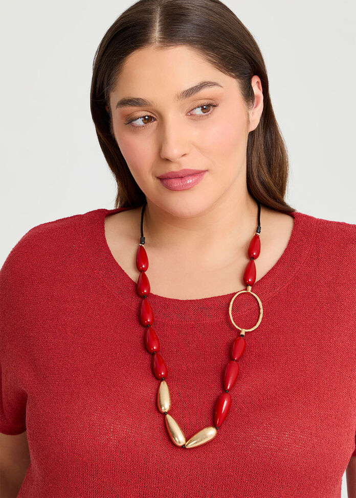Beaded Long Necklace, , hi-res