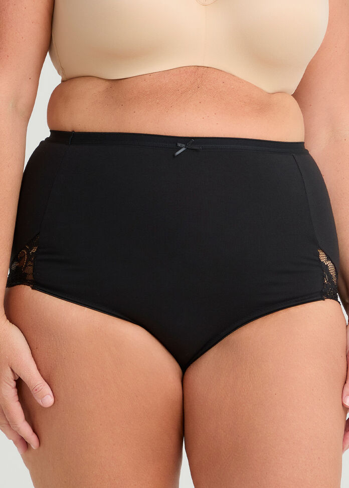 3 Pack Cotton Lace Full Briefs, , hi-res