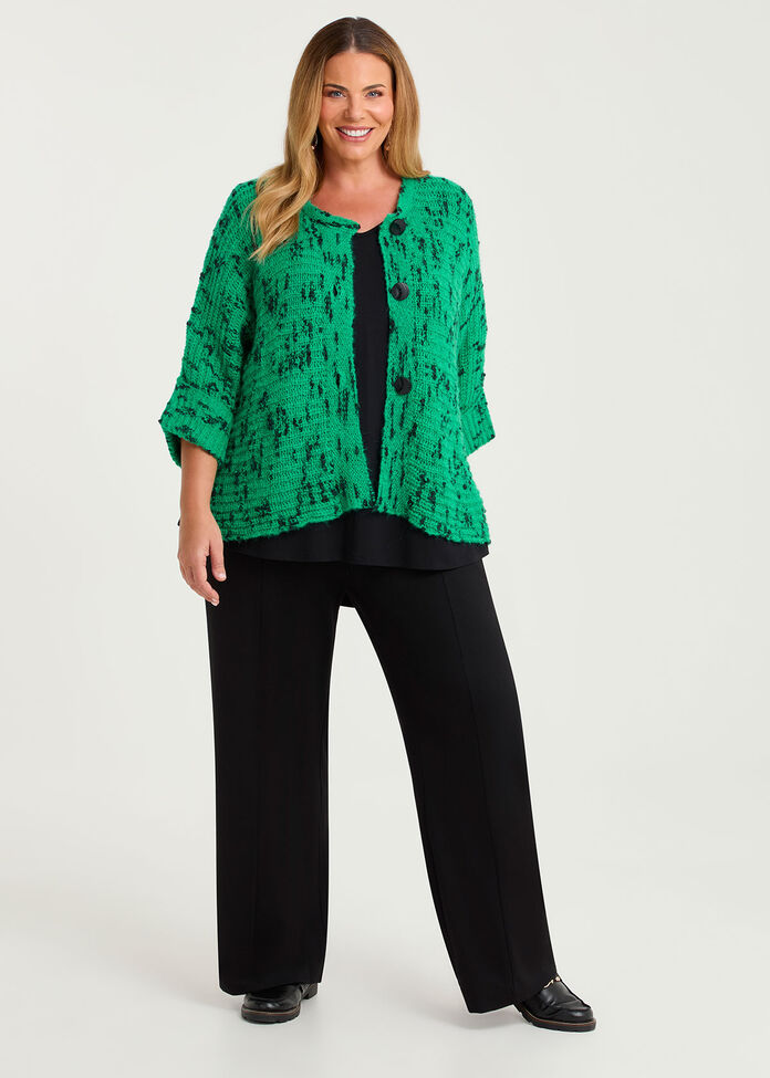 Wool Blend Slub Cardigan, , hi-res
