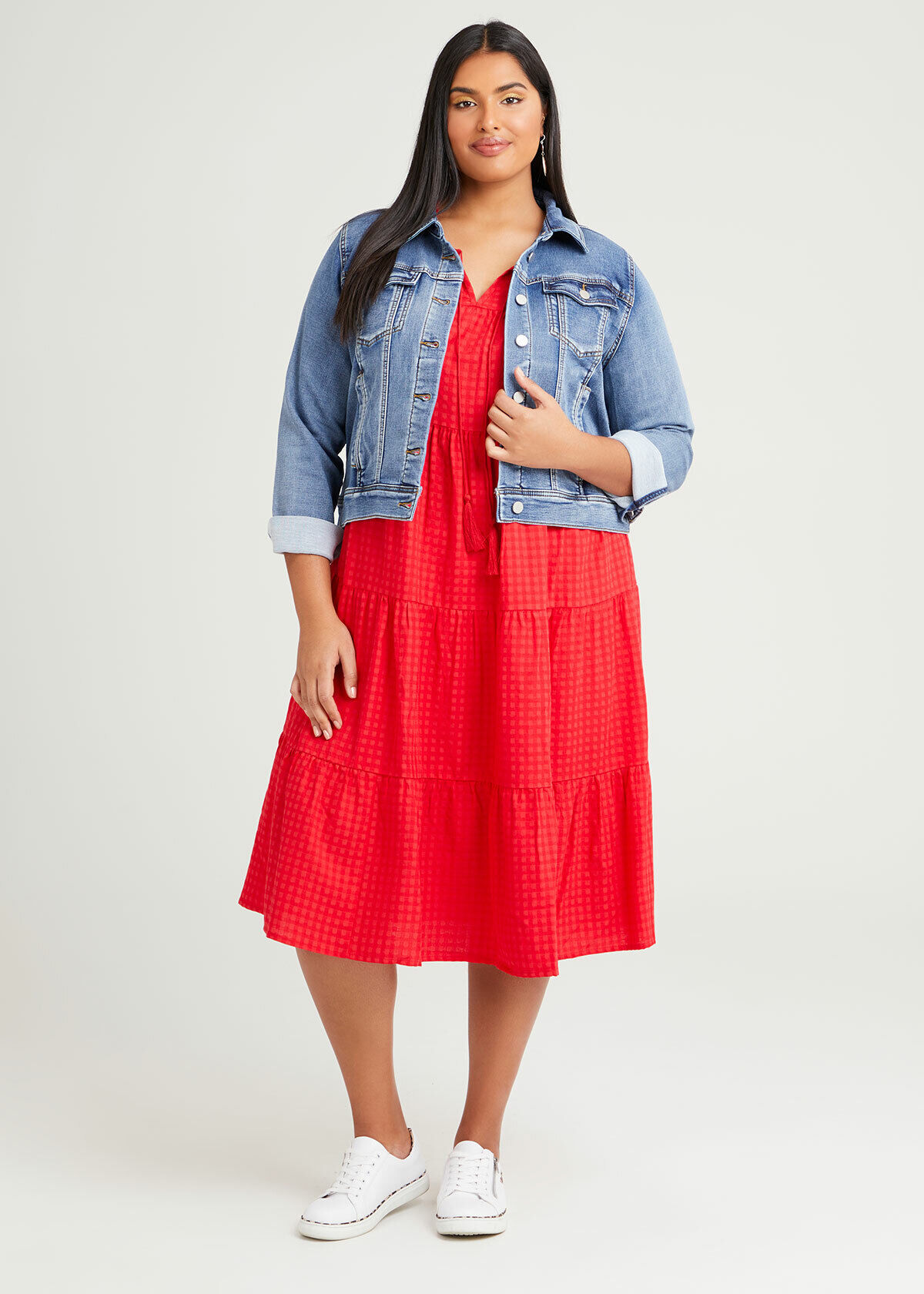 plus size red gingham dress