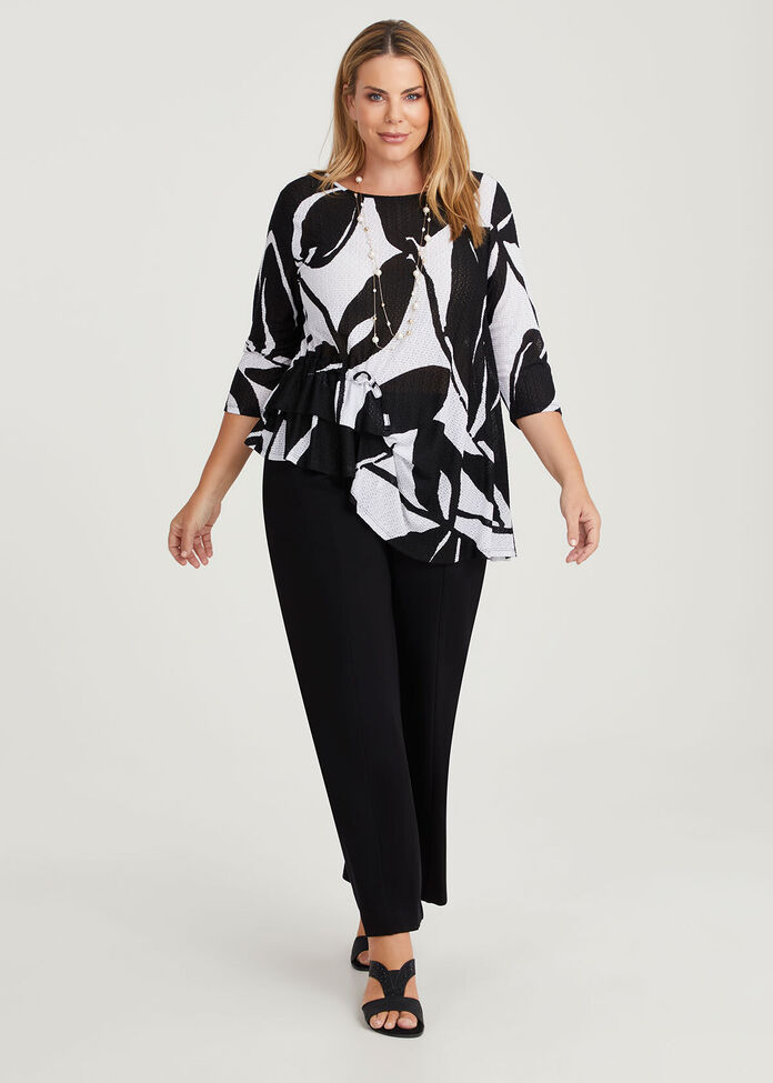 Gathered Hem Textured Knit Tunic, , hi-res