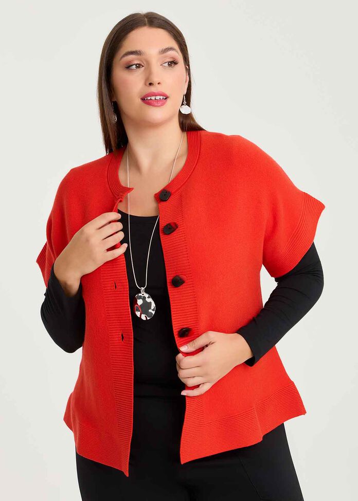 Button Cosy Knit Natural Cardigan, , hi-res