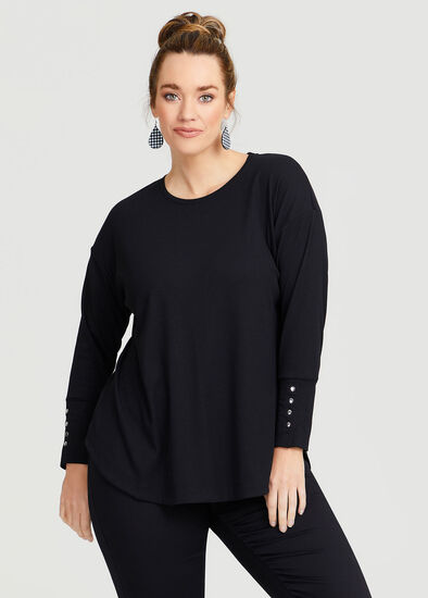 Plus Size Rib Hi-lo Top