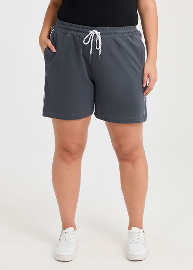 Plus Size Cotton Piping Active Short