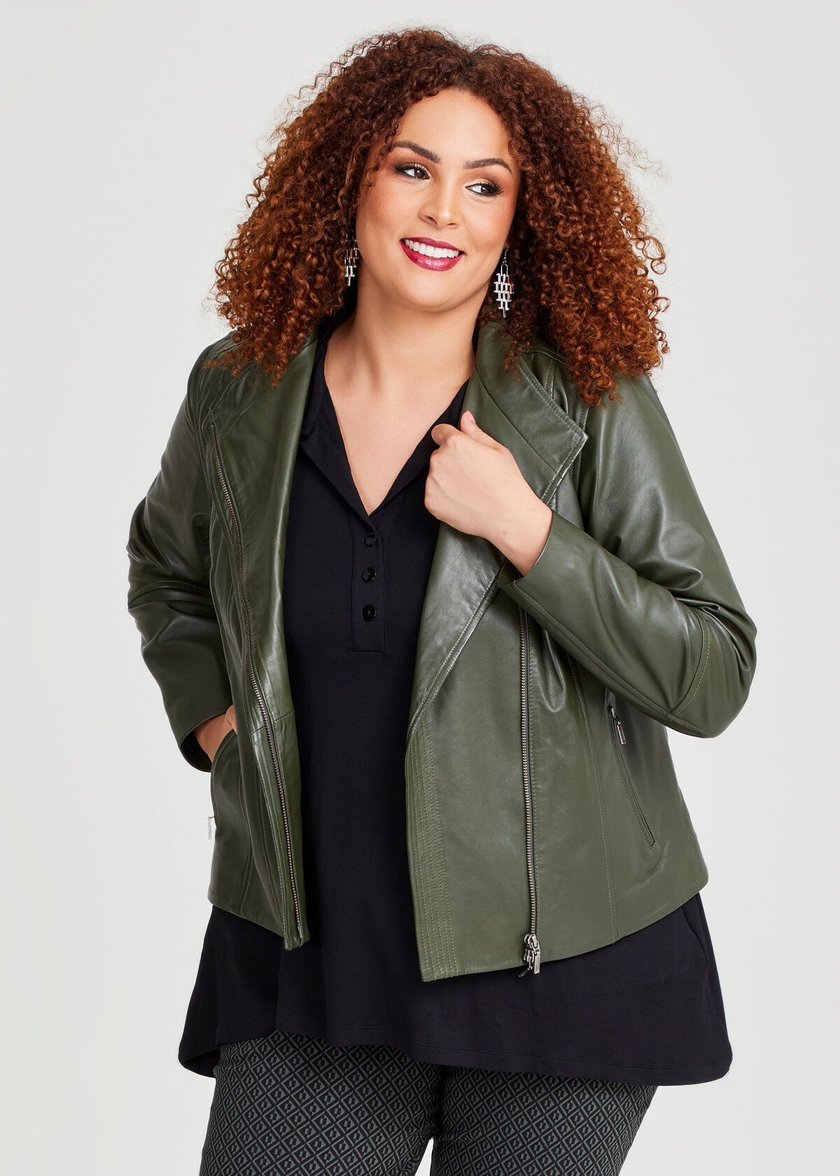 Cheap plus hot sale size leather jacket