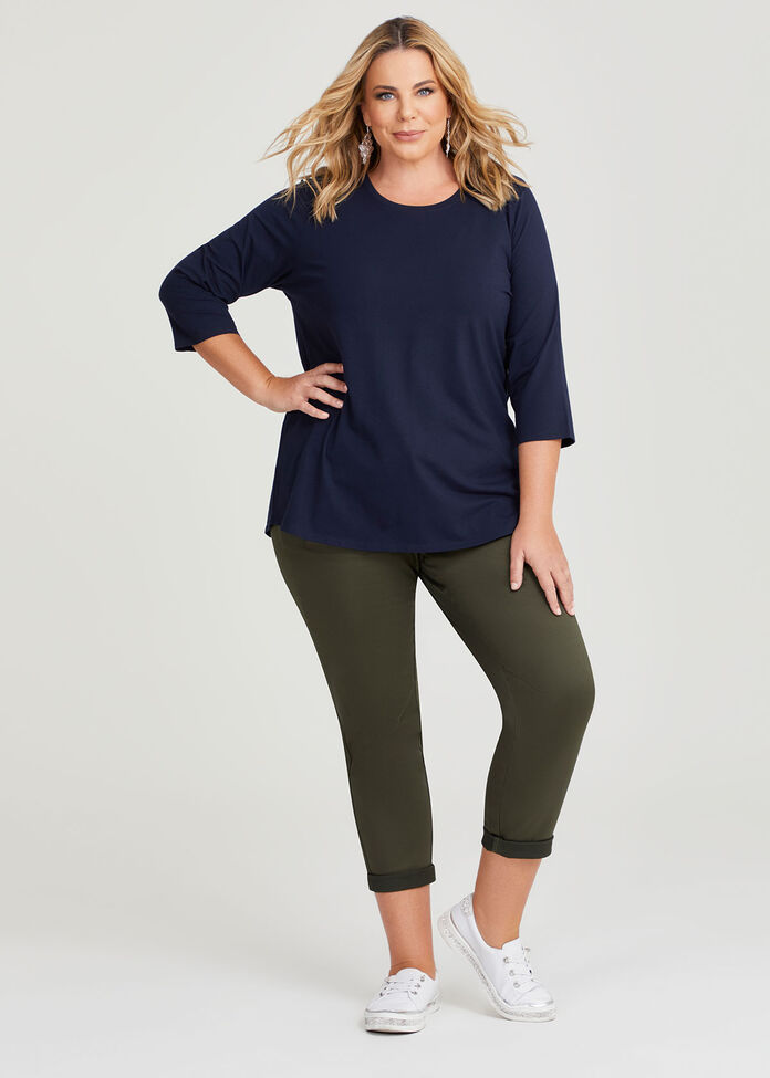 Good Earth Australian Cotton 3/4 T-Shirt, , hi-res
