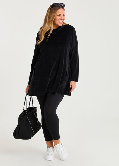 Plus Size Velour Cowl Neck Tunic
