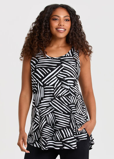 Plus Size Natural Duet Abstract Tank