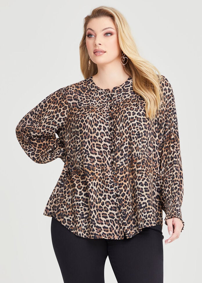 Natural Leopard Shirt, , hi-res
