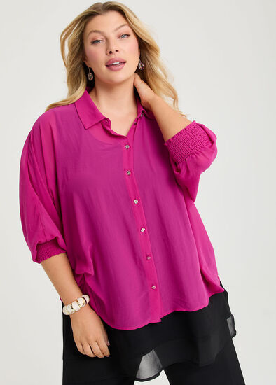 Plus Size Chiffon Horizon Shirt