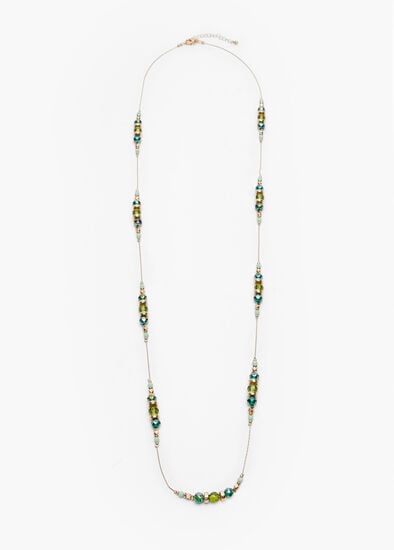 Plus Size Long Beaded Stationed Necklace