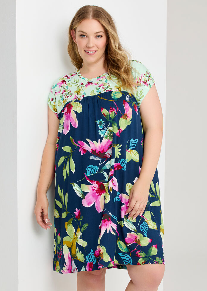 Bamboo Floral Night Nightie, , hi-res