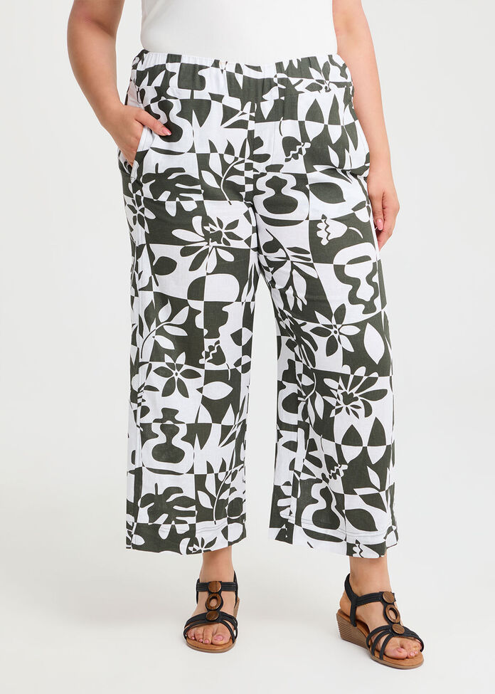 Linen Blend Tropics Pant, , hi-res