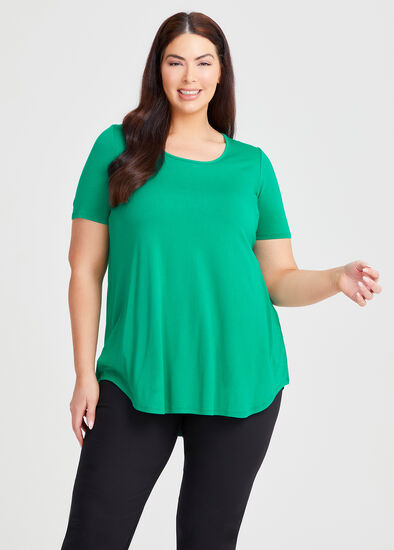 Plus Size Bamboo Base Short Sleeve Top