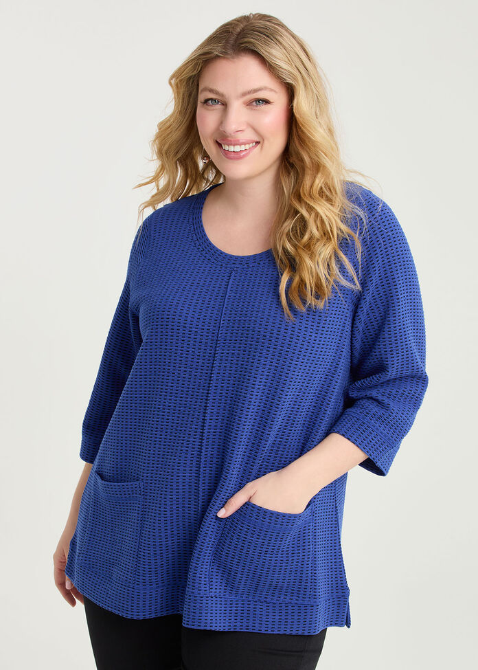 Ticking Rib Pocket Detail Top, , hi-res