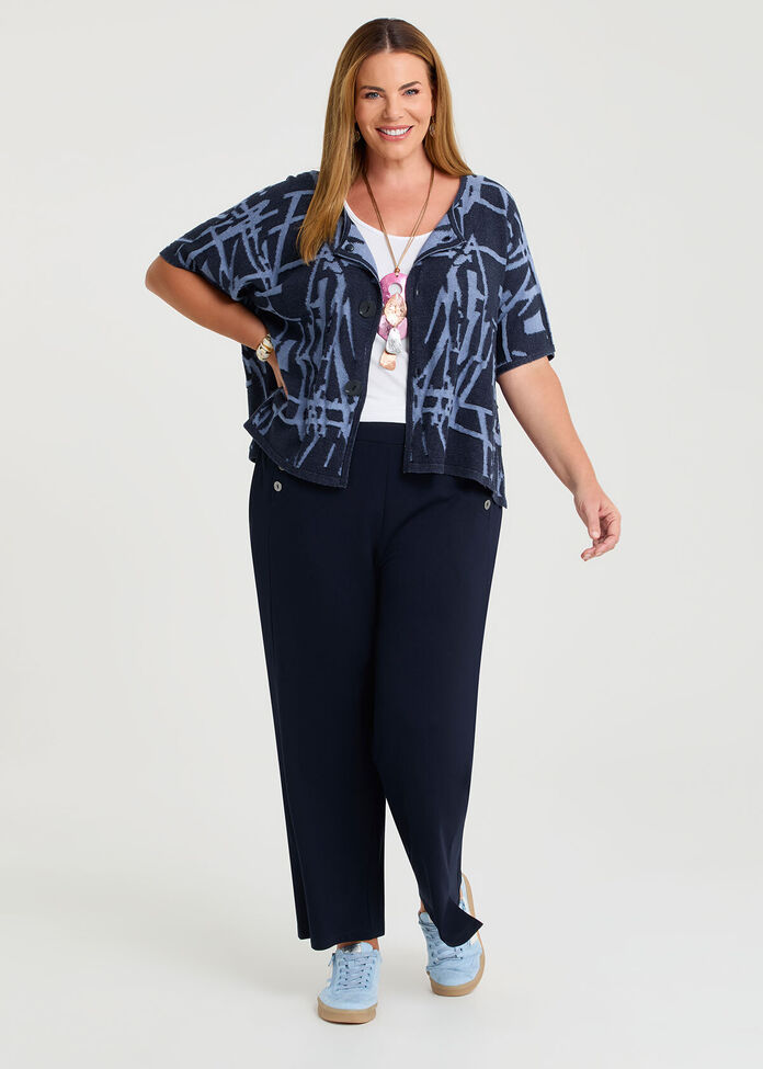 Abstract Jacquard Cotton Cardigan, , hi-res