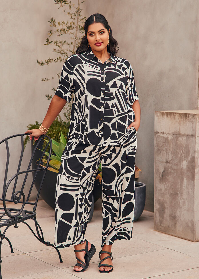 Natural Graphic Print Pant, BLACK/VANILLA, hi-res