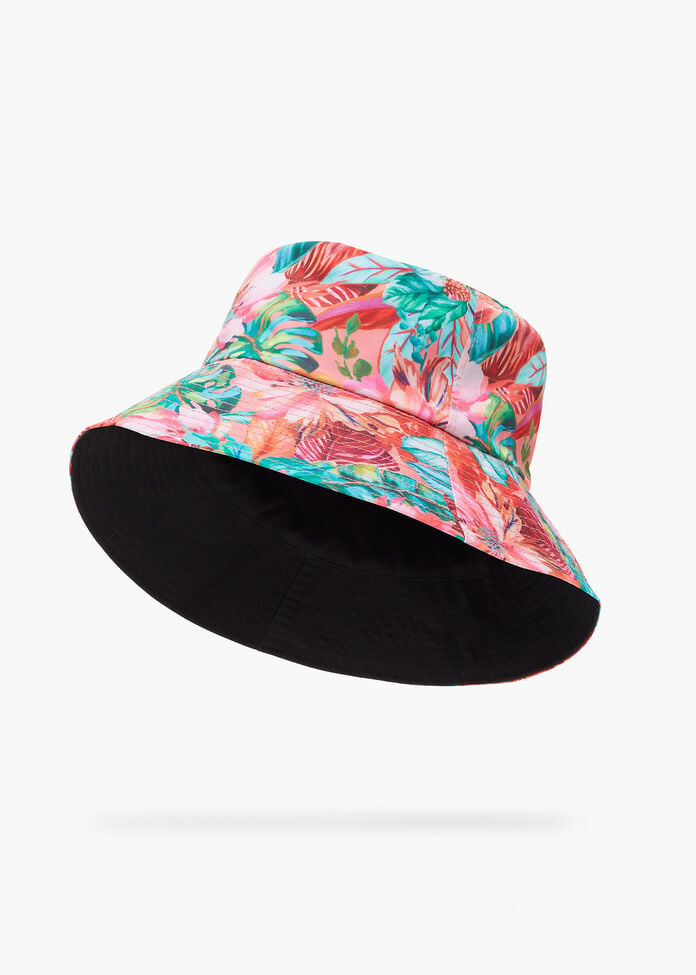 Floral Reversible Bucket Hat, , hi-res