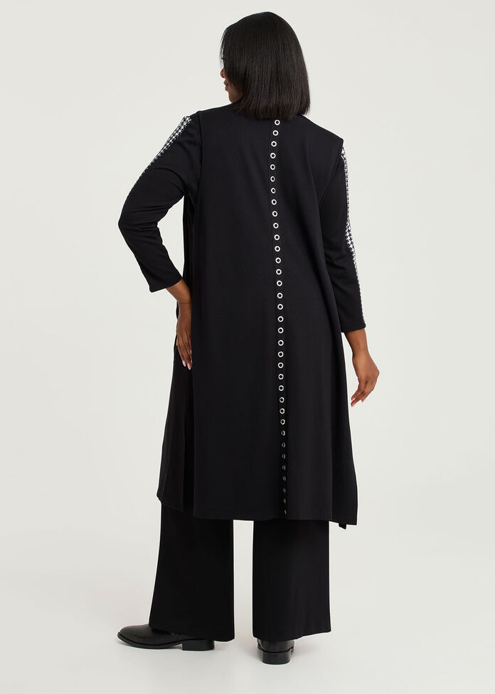 Eyelet Long Bamboo Ponte Vest, , hi-res