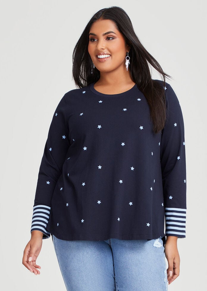 Stars N Navy Cotton Top - stretch