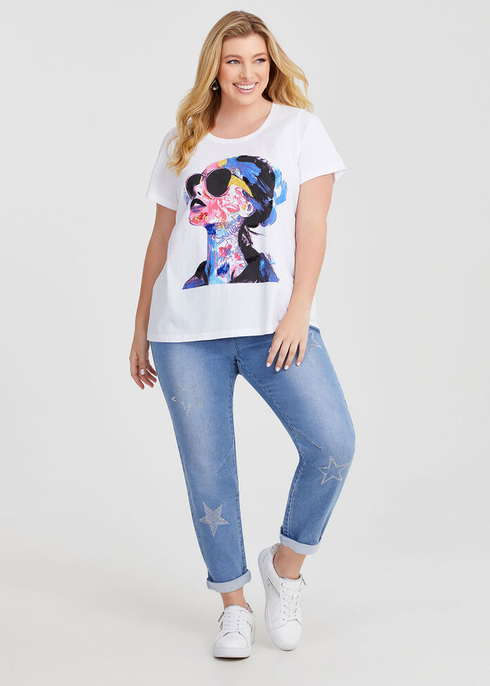 Cotton Graffiti Face T-shirt, , hi-res
