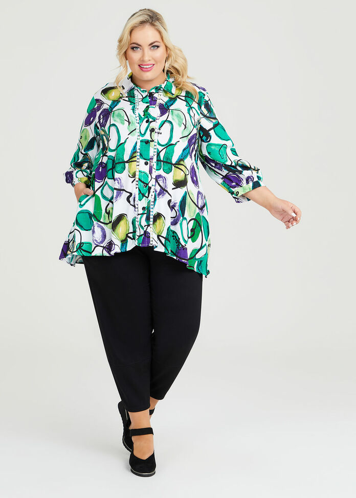 Shop Plus Size Natural Colour Me Olive Shirt in Multi | Taking Shape AU