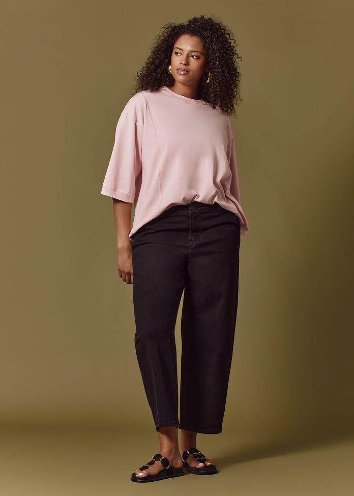 Studded Barrel Leg Jean, , hi-res