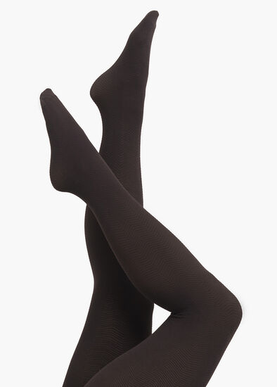 Opaque Chevron Textured Tights