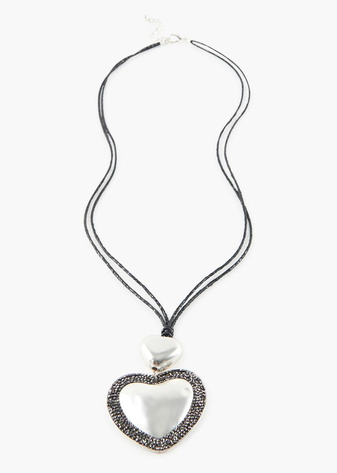 Crusted Heart Necklace, , hi-res