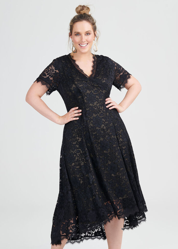 Shop Plus Size Talia Lace Dress in Black | Taking Shape AU