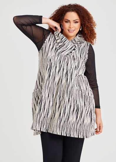 Plus Size Jacquard Floral Tunic