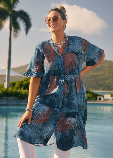 Plus Size Fern Tier Natural Shirt Dress