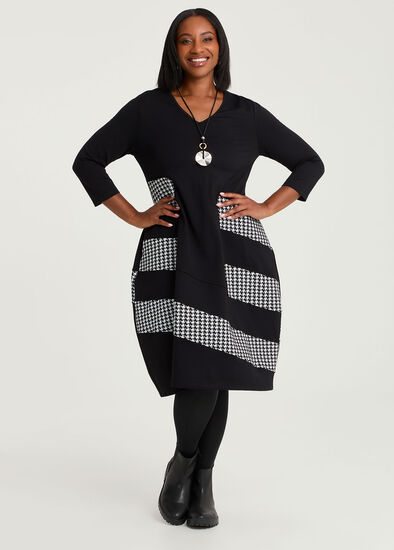 Plus Size Tulip Spliced Bamboo Ponte Dress