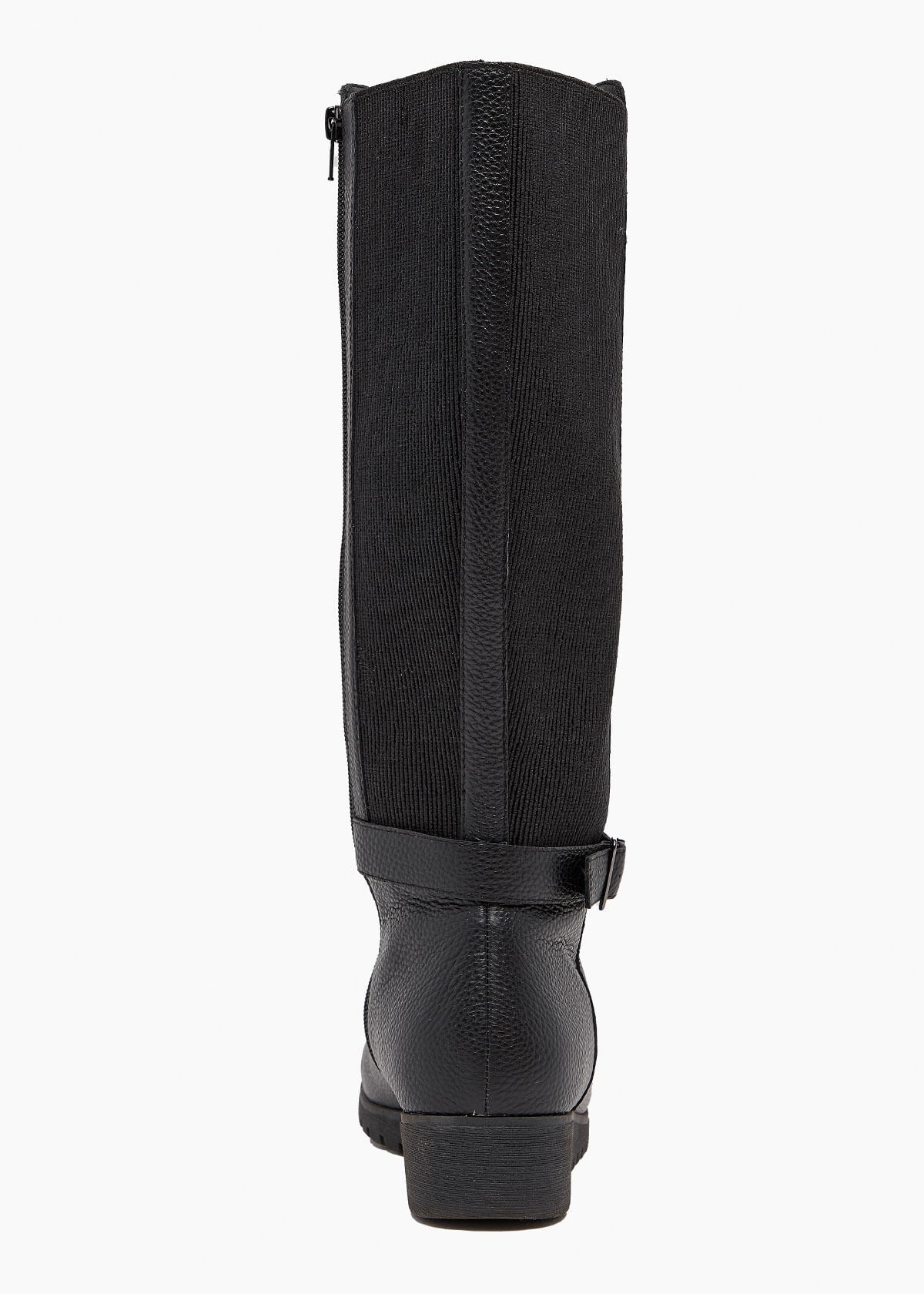 Shop Leather Knee High Wedge Boot 