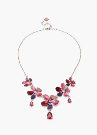 Enamel Flower Statement Necklace