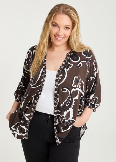 Plus Size Natural Paisley Mirage Top