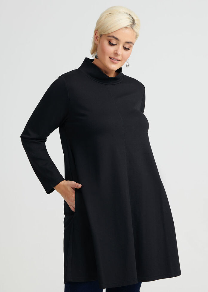 Shop Plus Size Coco Mock Neck Tunic in Black | Taking Shape AU
