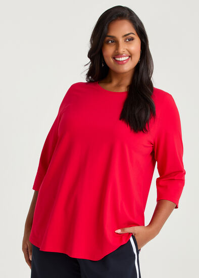 Plus Size Good Earth Australian Cotton 3/4 Sleeve T-Shirt