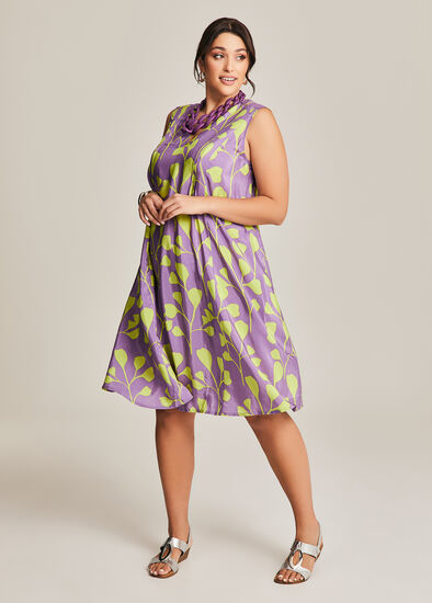 Plus Size Fiesta Pintuck Natural Midi Dress