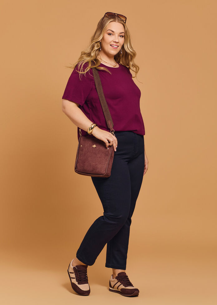 Faux Suede Crossbody, , hi-res