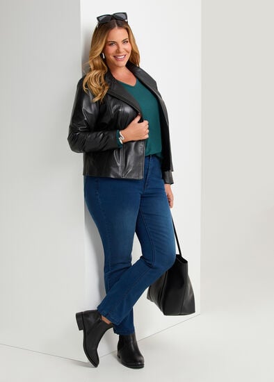 Plus Size Leather Casual Outfit