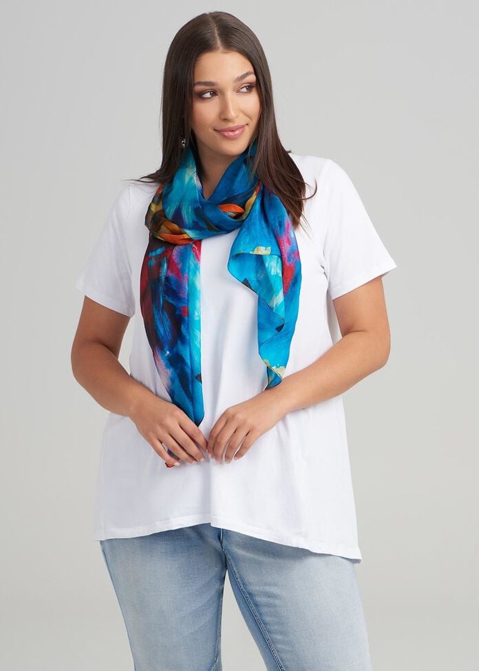 Outside Lines Silk Scarf, , hi-res