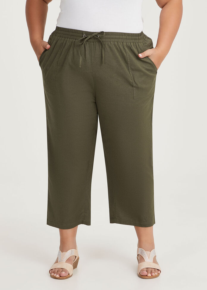 Cotton Linen Culotte, , hi-res