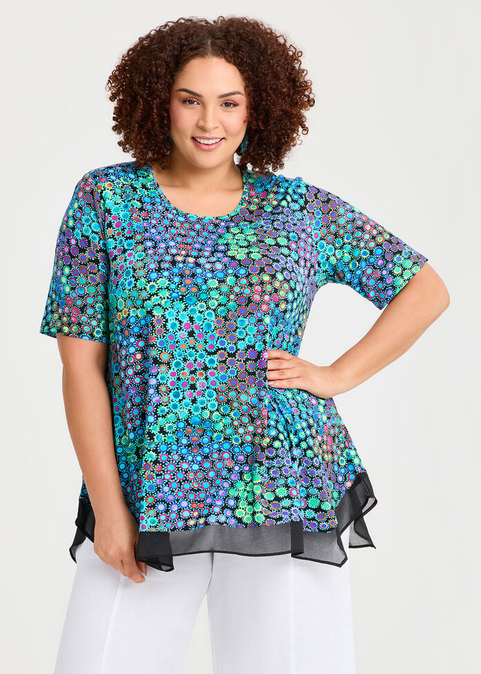 Shop Plus Size Pebble Tile Bamboo Top, Multi Taking Shape AU
