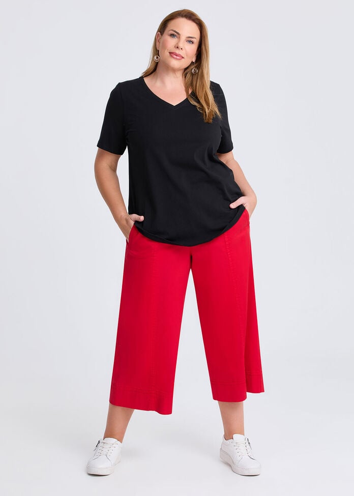 Shop Plus Size Organic Cotton V-neck T-shirt, Black | Taking Shape NZ